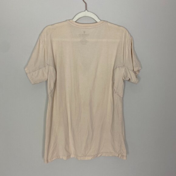 Thompson Tee Sweatproof Shirt V Neck Short Sleeves Womens Large Nude Cream - Picture 2 of 5